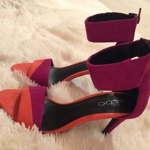 Hot pink and coral Aldo Heels